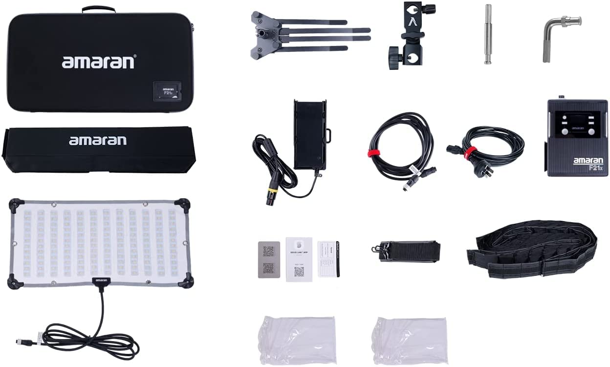 Amaran F21x - Panel LED Flexible Bicolor De 100W, 2500K-7500K, Con Efectos De Luz, Compatible Con Batería Y App Sidus Link, Para Cine Y Fotografía