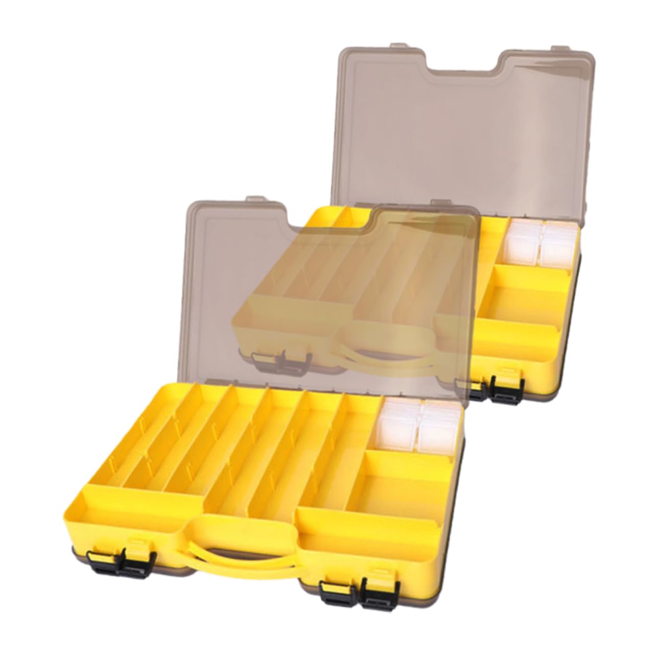 UPKOCH 2piezas Caja De Almacenamiento De Señuelos De Pesca Estuche De Plástico con Compartimentos Organizador De Aparejos para Actividades Al Aire Caja Portátil para Guardar Cebo para PES