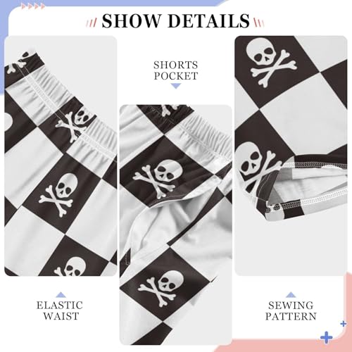 ZZKKO Skull Halloween Black White Boys Pants for Kids Jogger Pants with Pockets S-XL4