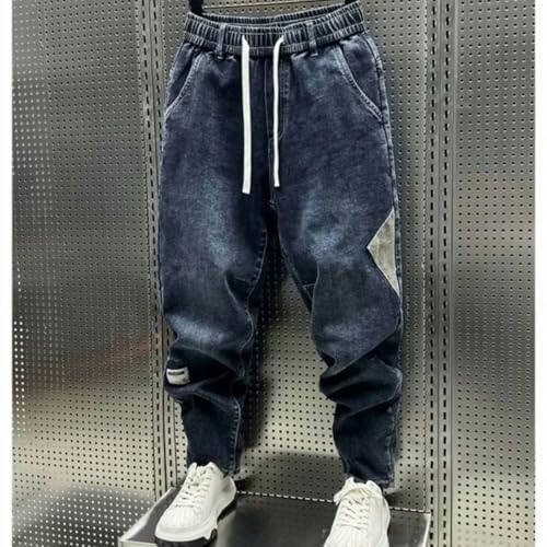 Autumn and Winter Men's Fleece Jeans Loose Harem Pants Men's Casual Pants2