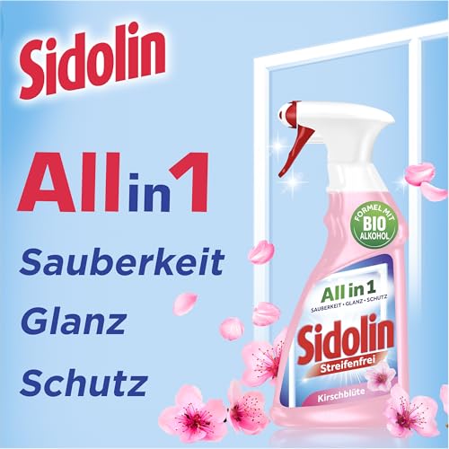 Sidolin Streifenfrei All in 1 Kirschblüte Glasreiniger (500ml), Blumenduft – Ansicht 4