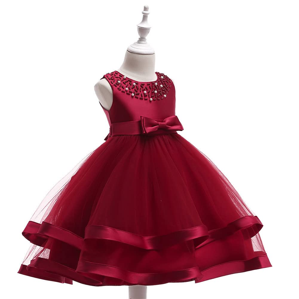 NSSMWTTC 3M-9T - Vestido de fiesta para bebé, vestido de tutú para niñas pequeñas, vestidos de novia con flores