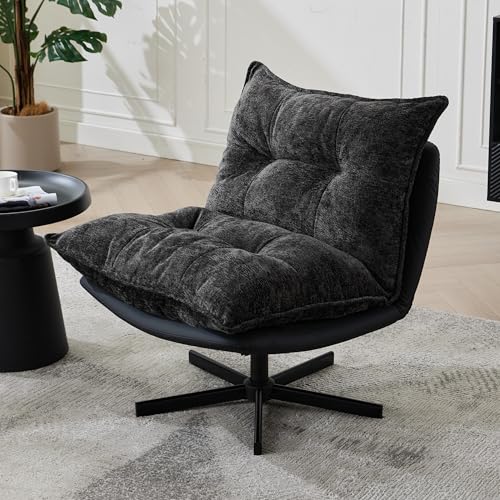 Sillón Plegable Tapizado Negro miniatura 1