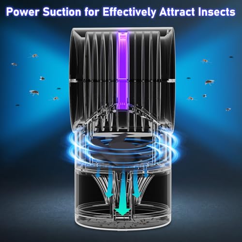 Image of Fruit Fly Trap Indoor Insect Trap with Suction, Time Setting, Bug Light,10 Sticky Glue Boards (Pink)