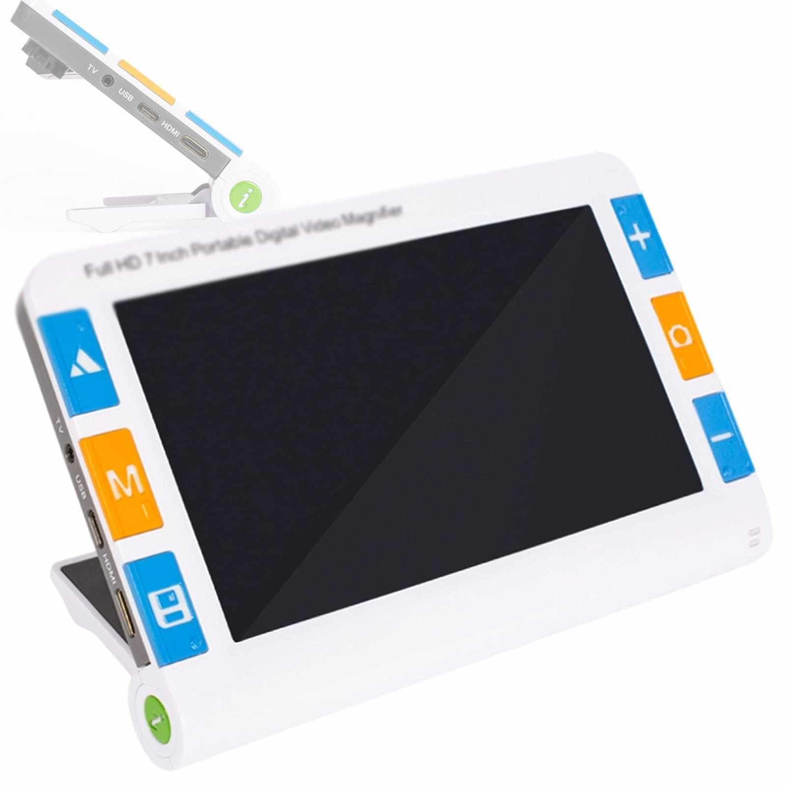 Sjyclaviger Portable Digital Video Magnifier, 5 Inch Screen Handheld Digital, With Foldable Handle, For The Visually Impaired Macular Degeneration Low Vision 7IN