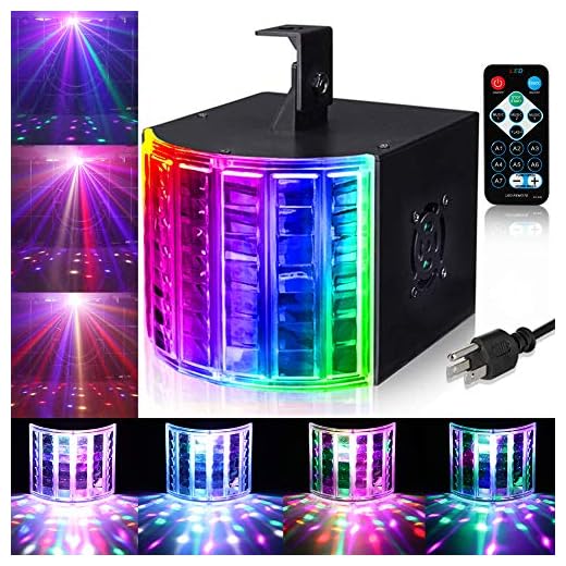 LUNSY DJ Lights Party Lights Multicolor Sound Actived Disco Lights LED Beams with Remote and DMX512 Control for Disco Club