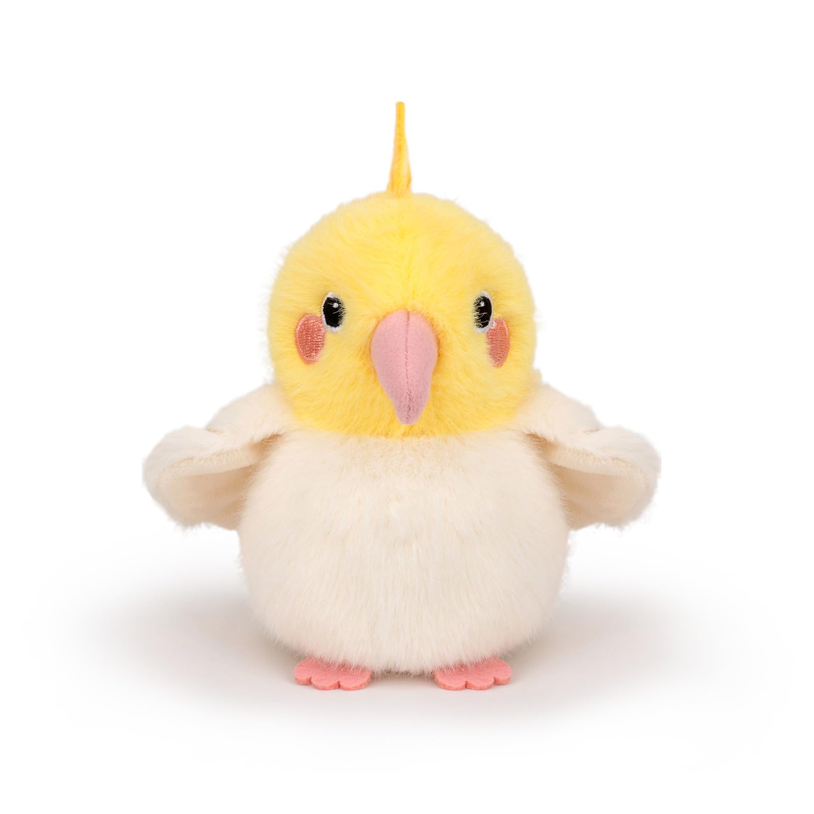 Adorlynetty Realistic Yellow Cockatiel Parrot Bird Stuffed Animal Cute Plush Bag Pendant Simulation Bird Toys for Kids Pendant Doll Birthday Gift
