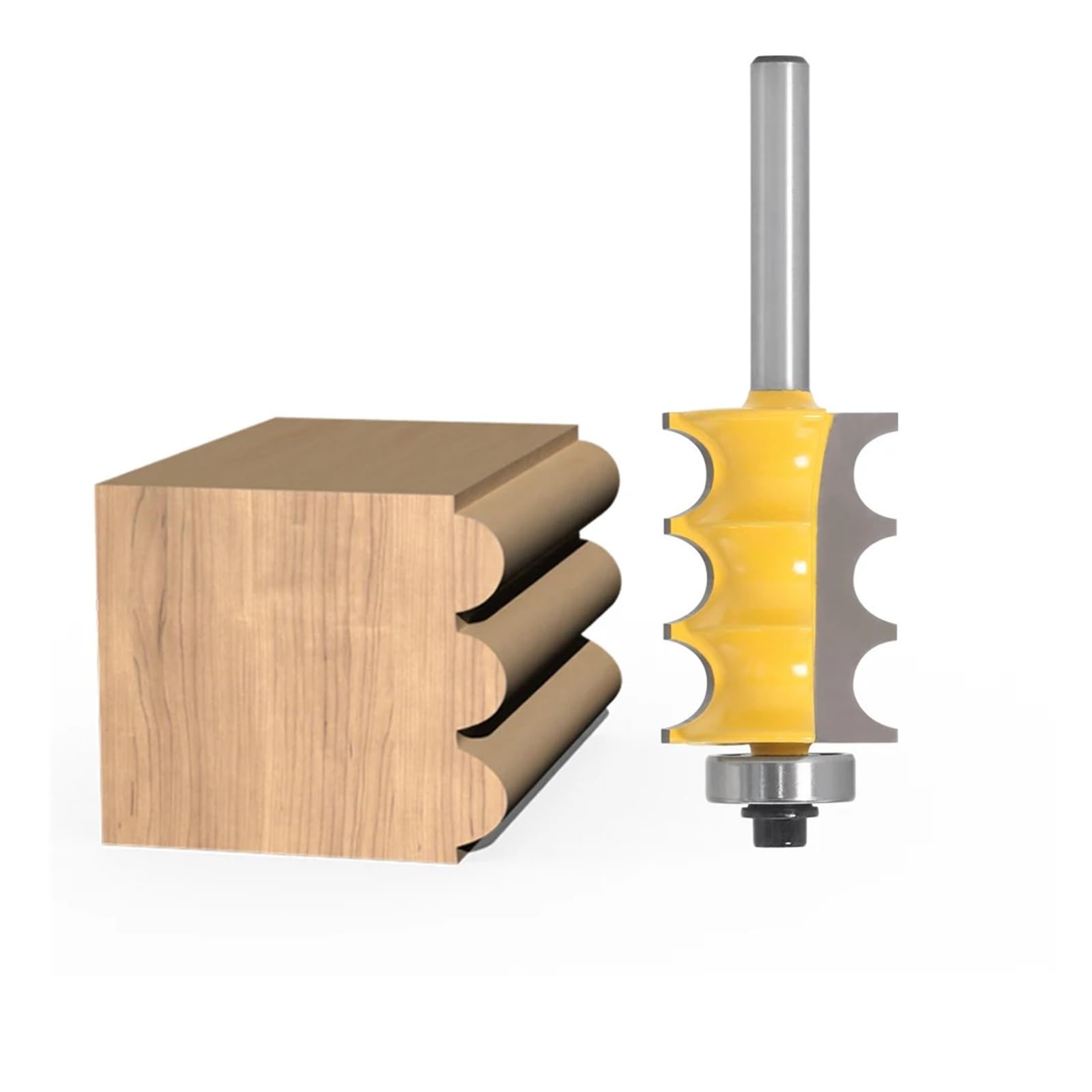 Punta for fresa con finitura a tripla perlina, 1 pezzo, gambo da 1/4", 6 mm