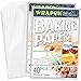 WRAPOK Papel Hornear Pan para Horno Hojas De Galletas Antiadherentes De Pergamino Pre-Cortadas Cocinar Cocinas 8 x 12 Pulgadas - 80 Piezas