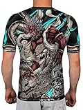 Raven Fightwear Men's Oni & Dragon BJJ Rash Guard Short Sleeve MMA Black X-Large