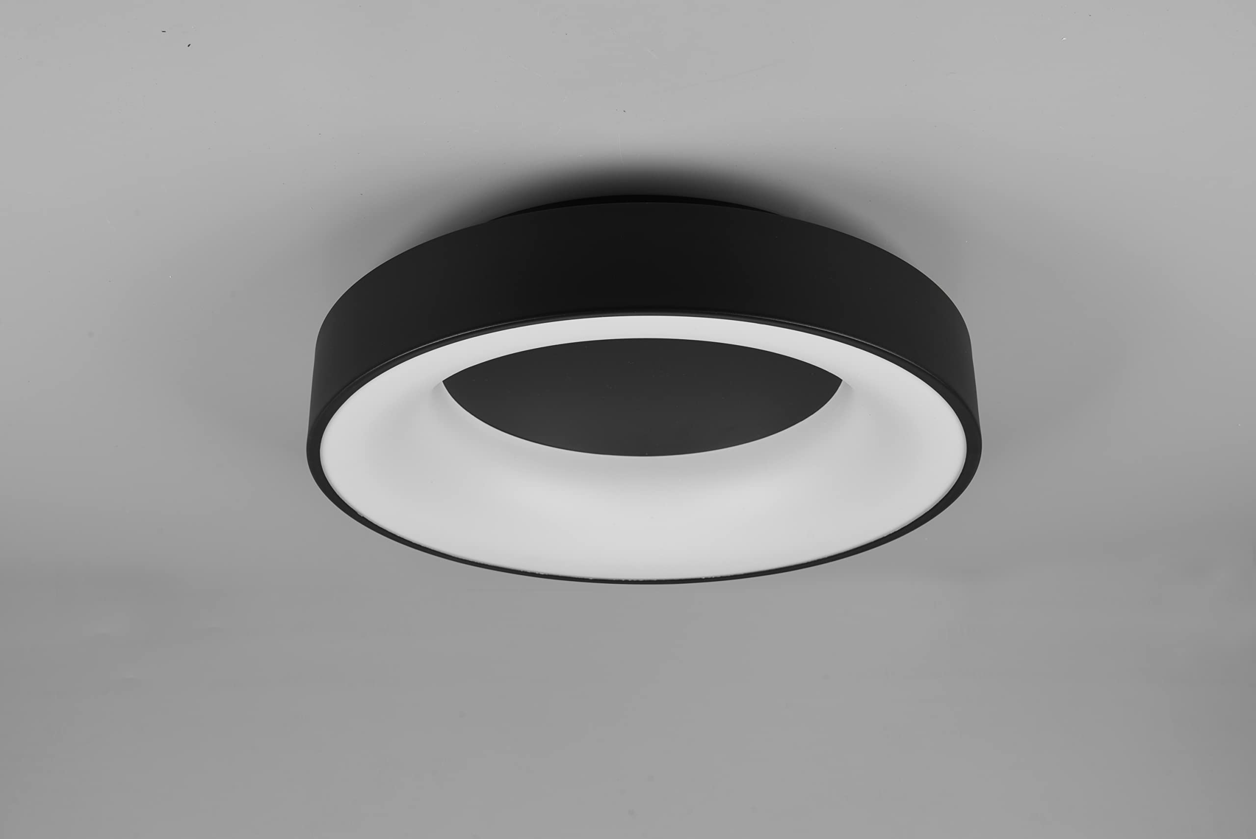 Trio Leuchten LED Deckenleuchte Girona 671210132, Metall Schwarz matt, Acryl, inklusiv 27 Watt LED, Dimmer, Memory Funktion, Nachtlicht, Fernbedienung