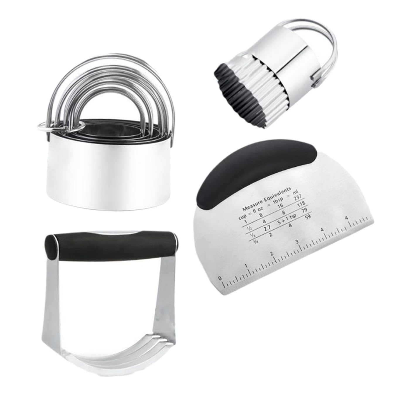 Set Utensili da Forno in Acciaio Inox per Biscotti e Pasta