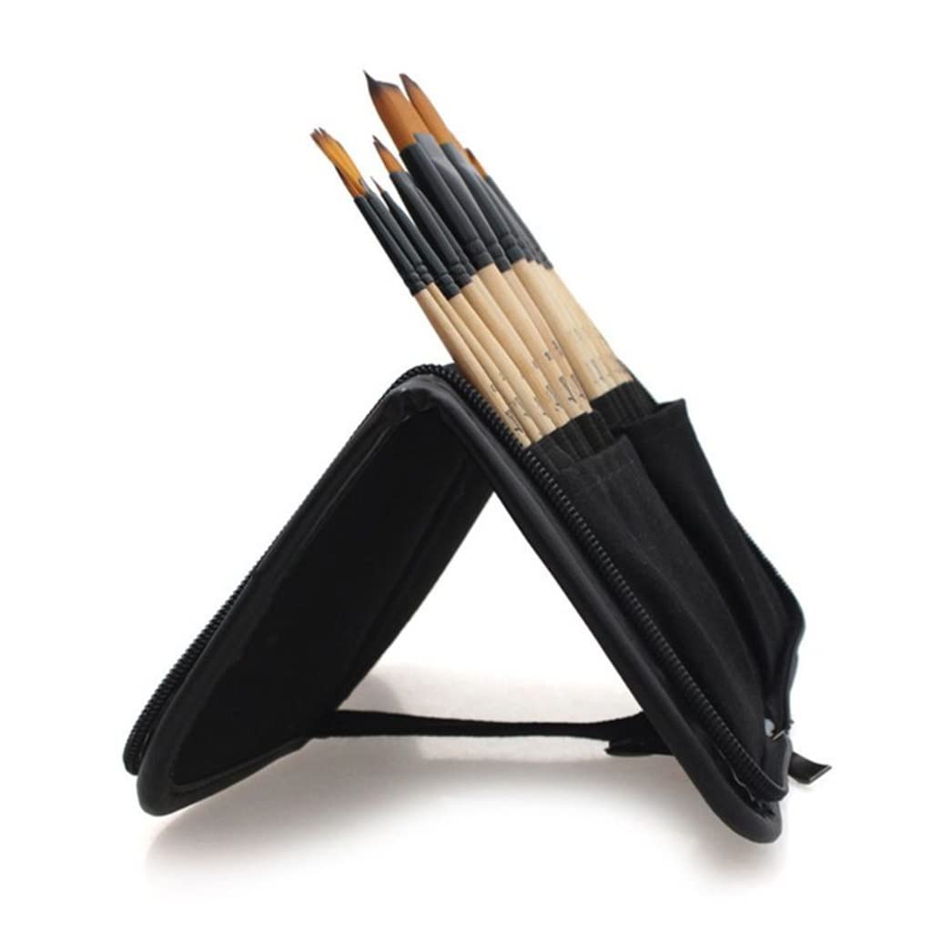 Lot de 14 pinceaux de peinture acrylique aquarelle avec trousse de rangement pour artistes et dessin
