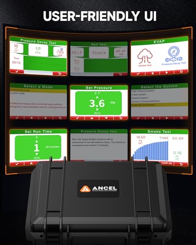 Image of ANCEL L8000 EVAP&Turbo High Pressure Automotive Smoke Machine Leak Detector | 0.5-20 PSI output coverage, built-in pump, LCD and button controls, precise pressure control, adjustable smoke duration