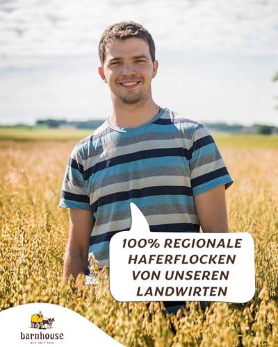 Barnhouse Krunchy Low Sugar Crazy Nuts, zuckerarmes Bio Hafer-Knuspermüsli aus Bayern, mit Cashews, Haselnüssen und Kokoschips, 6 x 375g