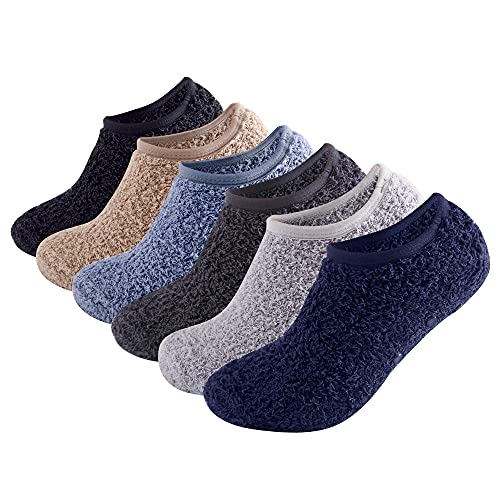 Image of SKOLA Cozy Winter Fuzzy Women Socks Grip Slippers Fluffy House Non Skid Microfiber Socks