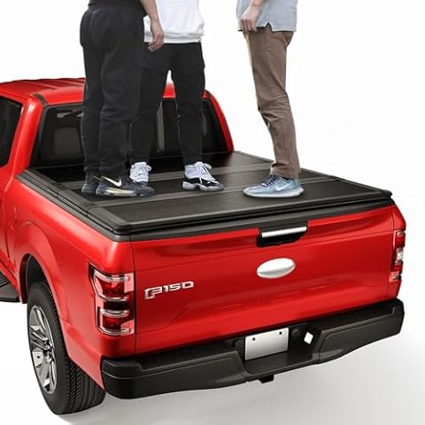 CARMOCAR Hard Tri-Fold Tonneau Cover Replacement for 2015-2024 Ford F-150 Styleside 5.5" Black Truck Bed Cover Cover