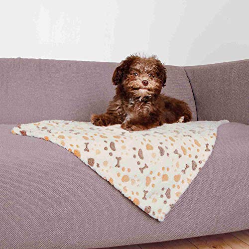 TRIXIE 37177 Decke Lingo, Softfleece, 75 × 50 cm, weiß/beige