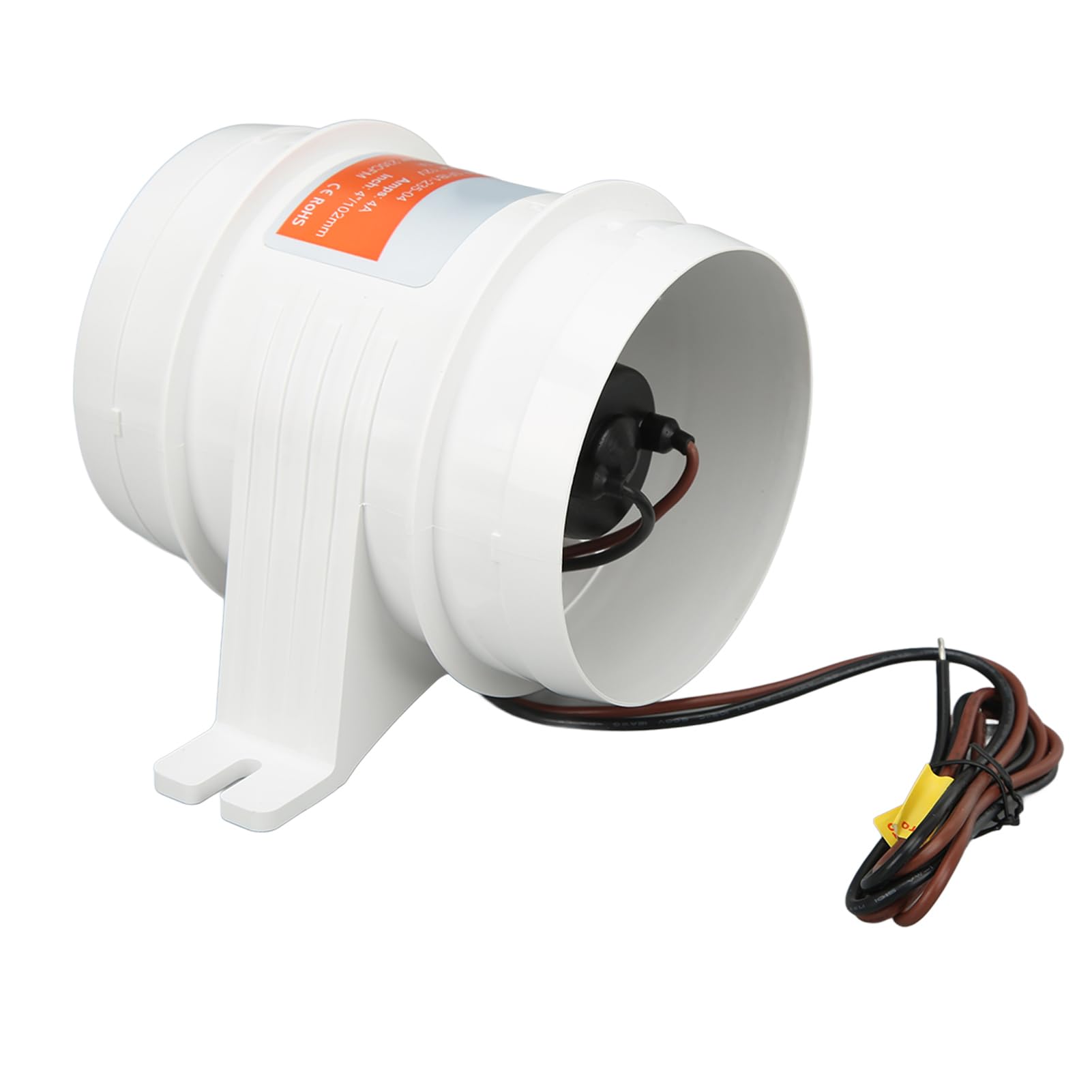 Dilwe Ventilador de Ventilación Marina de Aire en Línea de 4 Pulgadas Ventilador Eléctrico Bilge 235cfm DC12V con Carcasa de ABS y Núcleo de Motor de Cobre para Barcos RVs Yates Salas de Máquinas