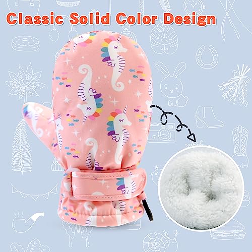 Image of BAVST Toddler Waterproof Mittens Fleece Lined Baby Boys Girls Winter Warm Glove Kids Snow Infant Ski Mitten for 3M-5T