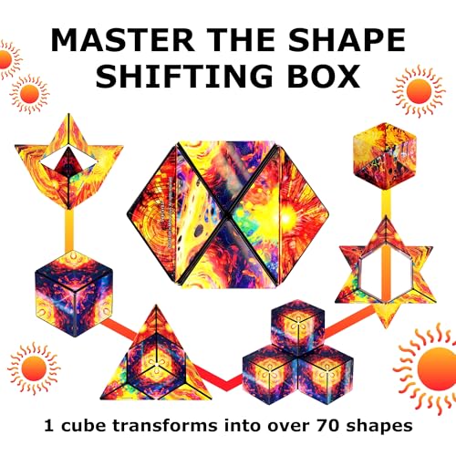 Image of Shashibo DODECA Magnetic Puzzle Cube, Sensory Fidget Toy for Adults & Kids, Stress Relief Fidget Toy for All Ages, Cool Fidget Toys for Desk, Shape Shifting Box, 100+ Possible Shapes
