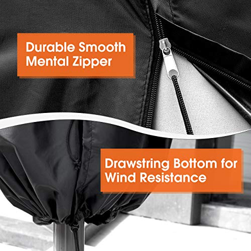 Homitt Patio Umbrella Cover, 420D Waterproof Offset Cantilever Patio Umbrella/Parasol Cover with Zipper for 7-13ft Outdoor Patio & Market Umbrellas,Large, Black