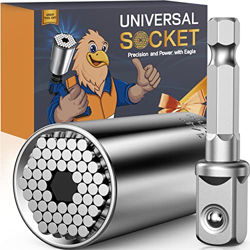 Gifts For Men Super Universal Socket - Tools Gifts For Fathers Day From Daughter Son, Socket Wrench Set With Power Drill Adapter, Cool Stuff Gadgets For Men Unique Birthday Gifts For Dad Husband Him #TOP13