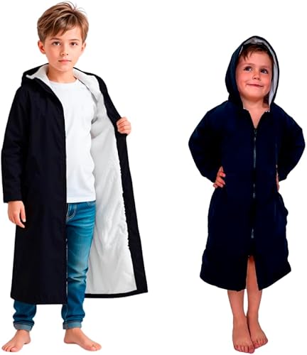 MACAR Parka de natación impermeable con forro de toalla, ideal para actividades junto a la piscina y al aire libre