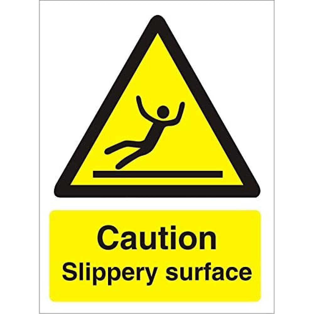 Warning Sign Slippery Surface Adhesive Plastic 30 x 20 cm