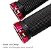 LYCAON Bike Handlebar Grips, Non-Slip-Rubber Adjustable Bicycle Handle Grip with Aluminum Lock, Bike Grips for Road Foldable Bike MTB BMX with End Caps (Red, General End Caps)