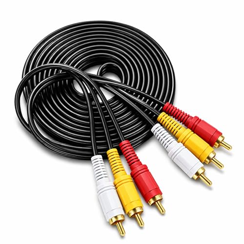 Boulton RCA Cables 1.5m length RCA Audio Cable Phono Plugs 3RCA to 3RCA Cable Male-to-Male Lead RCA to RCA Cable Stereo Speaker Wire Adapter Coaxial Cable for Amp Subwoofer Home Cinema