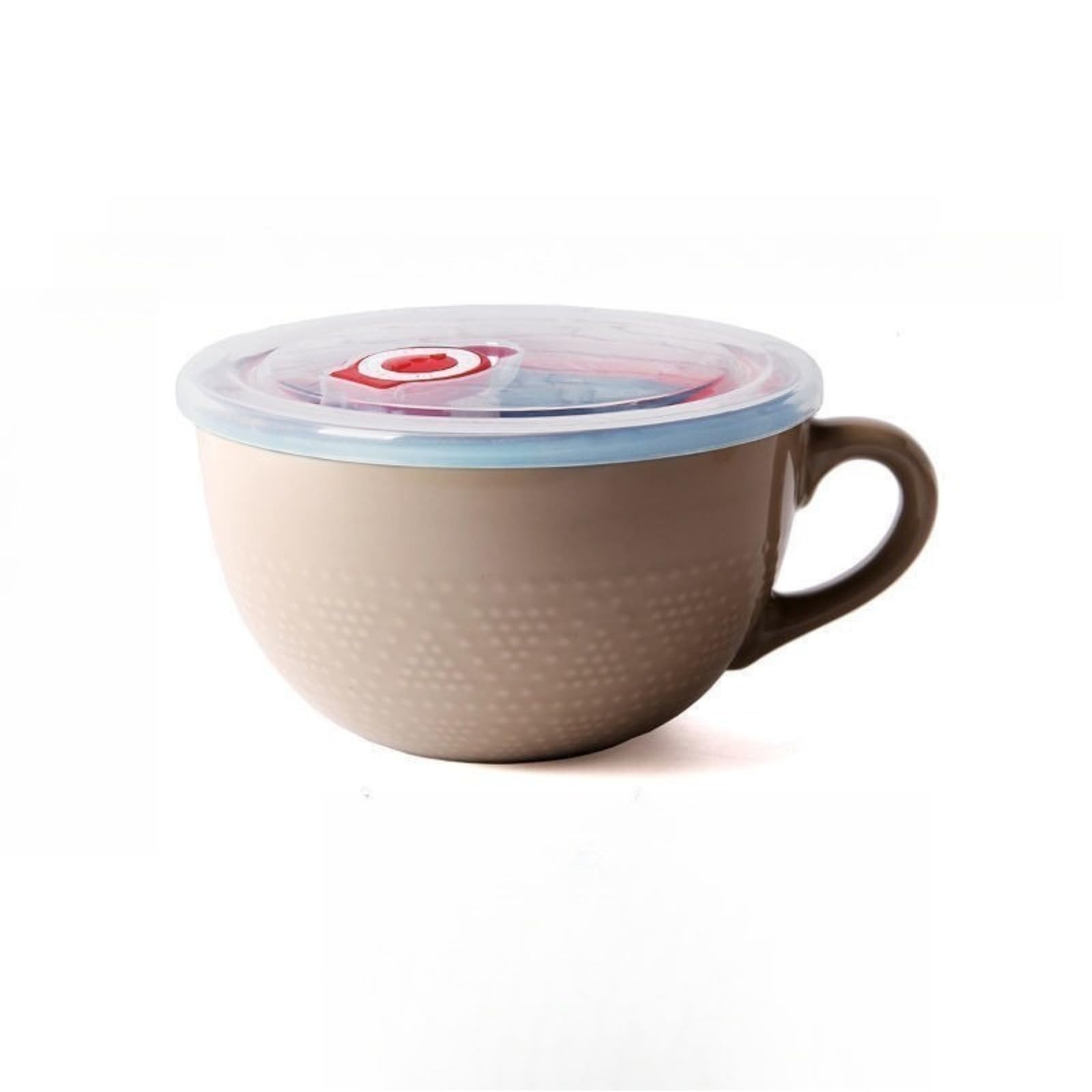 Qyber Large Capacity Soup Cup, Ceramic, Microwave-safe, Breakfast Container, Oatmeal Compatible, Milk Cup, Tableware, Simple, Easy to Use, (F, Lid) : Home & Kitchen