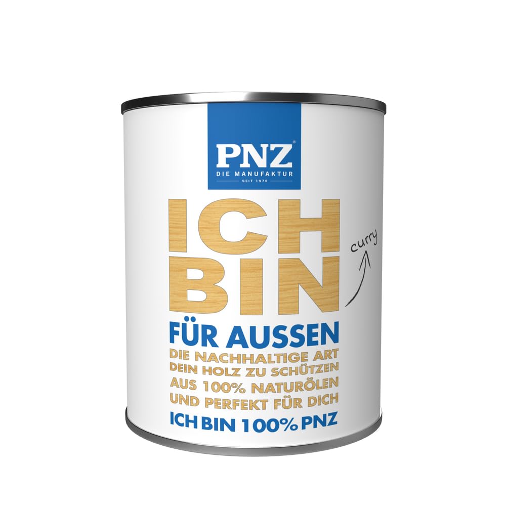Das PNZ-Öl für Außen | mit über 95% nachwachsenden Rohstoffen | Made in Germany | Holzdeck, Holz-Terrasse, Fenster, Türen, Gartenhäuser, Spielgeräte, Gebinde:2.5L, Farbe:curry