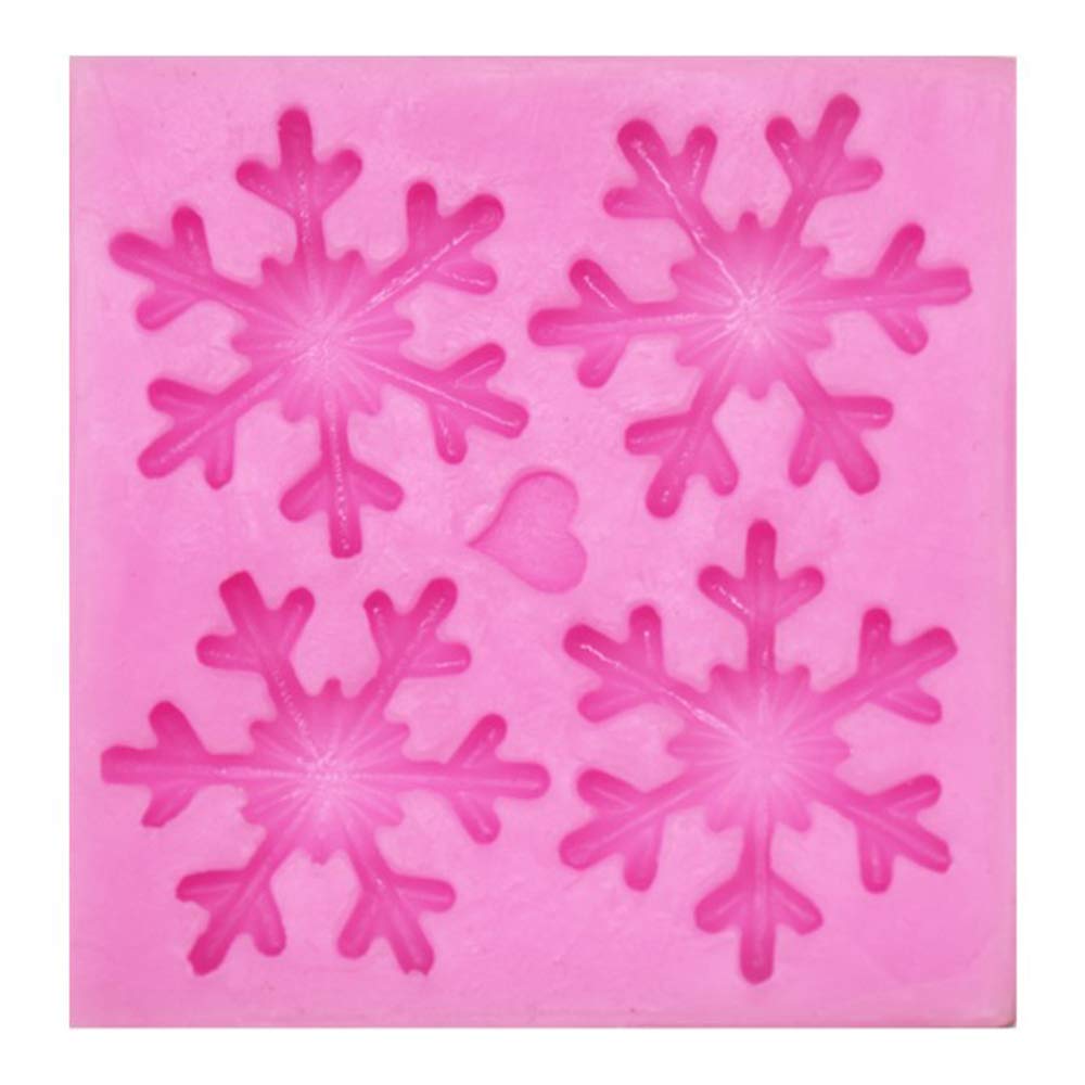 Bontannd Pink Snowflake Silicone Cake Baking Mold Fondant Chocolate Candle Ice Cream Molds Cooking Decoration Tools Baking Mould