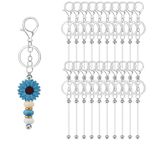 DIY Keychain Bars - Beadable Metal Rod for Custom Keychains Fashion Accessories & Clothing Decoration Components (20)