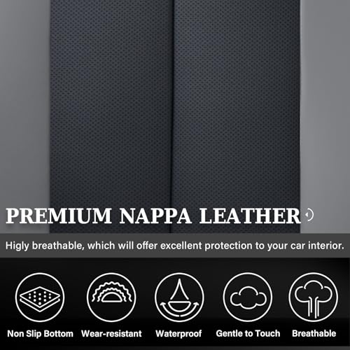 Image of Coverado Car Seat Covers, Rear Seat Covers Leather Car Seat Covers Waterproof Back Seat Cover for Cars, 3-Pieces Seat Covers Backseat Universal Seat Cushion Protector for Most Cars Trucks, Gray&Black