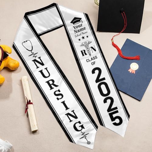 Personalized Nursing Stole Graduation 2025 Custom Nurse RN Sash with Medical Logo for Nursing Student4