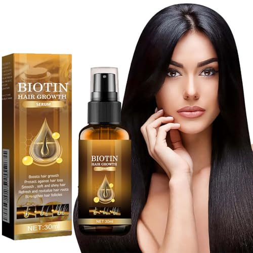 Sérum para el crecimiento del cabello de biotina, para acelerar el crecimiento del cabello, spray para el crecimiento del cabello de biotina, anticaída del cabello, en aerosol, promueve la densidad