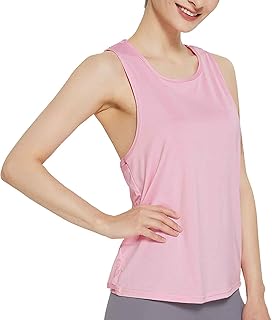 Camiseta de manga corta para mujer, color caramelo, holgada y transpirable, para correr, yoga y fitness para mujer, color negro, cuello en V