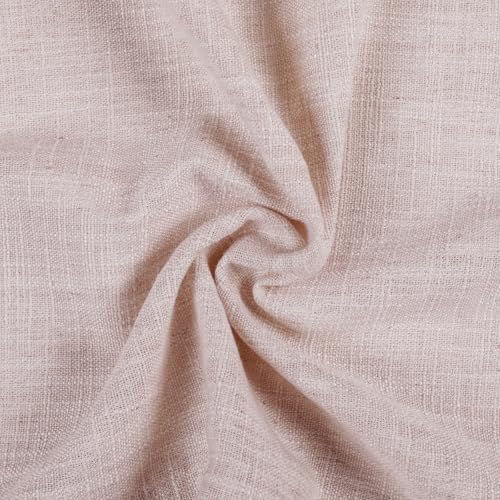Image of TWOPAGES 34 inch inch W x 45 inch inch L Linen Blend Cafe Curtains for Kitchen Window, Light Filtering Pinch Pleated Tier Curtains, Modern Farmhouse Half Window Curtains for Small Window, Pink Lemonade, 2 Panels