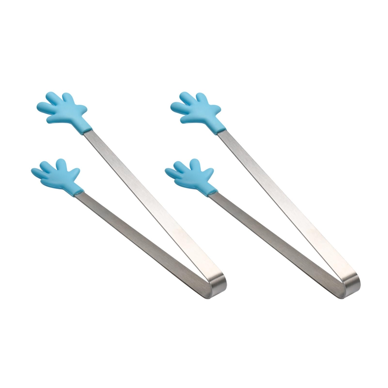 2Pcs Mini Silicone Ice Cube Clip, Heart Glove Hand Shape Food Serving Tongs, Food Grade Stainless Steel Kitchen Tongs