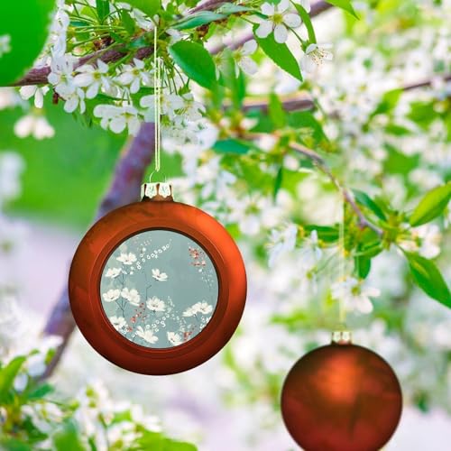 Boules de Noël fleurs cyan clair pour table de fête chic - 7