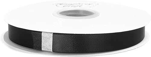 Miniatura 3 de Cinta de satén negra de 58 pulgadas, doble cara, 25 yardas para envolver regalos, manualidades, ramo de novia, ceremonia de corte, costura, Navidad,