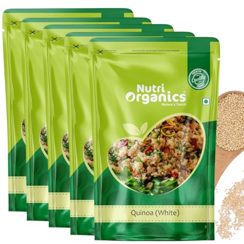 Image of NutriOrganics Quinoa 5kg - Gluten Free Breakfast | High Protein and Fibre | Quinoa Seeds | 100% Wholegrain Cereal | Quinoa Seeds | Diet food for Weight Management