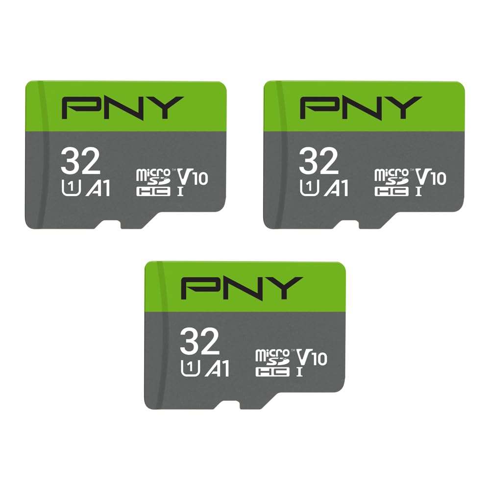 PNY Scheda di memoria flash microSDHC™ da 32 GB, classe 10 U1 V10 A1, velocità di lettura rapida, UHS-I, foto Full HD continue, video HD, prestazioni quotidiane veloci, per tablet, droni, fotocamere