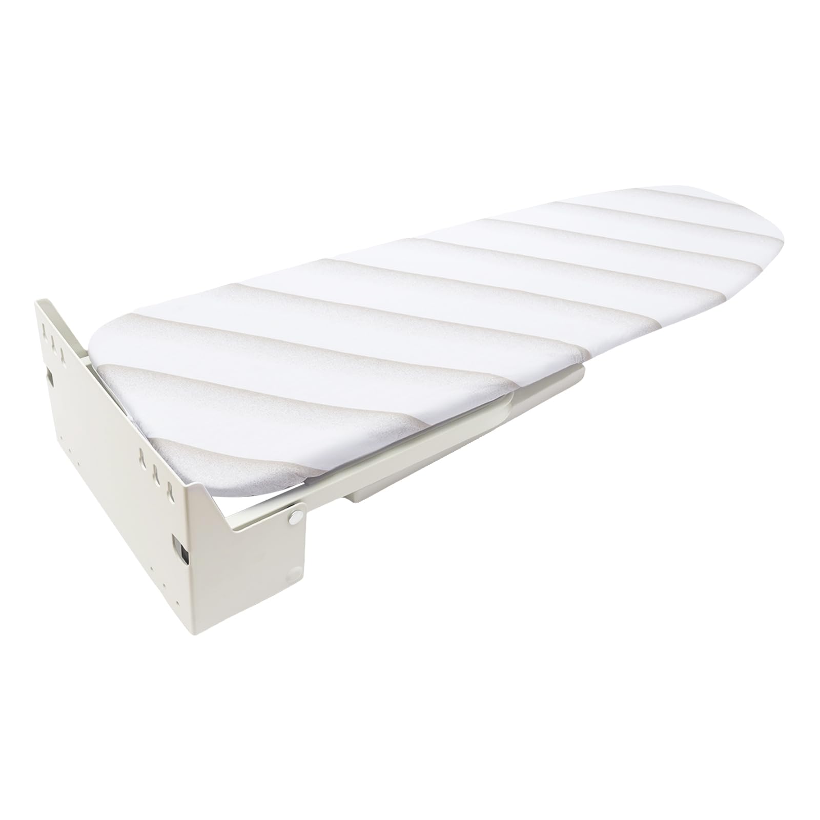 Bügelbrett Wandmontage Klappbar, 95 x 19 cm, hitzebeständiger Bezug | Stahlblech mit Lüftungslöchern, 10-15 kg belastbar, Faltbares Bügelbret Schrank für Waschküche und Schrank
