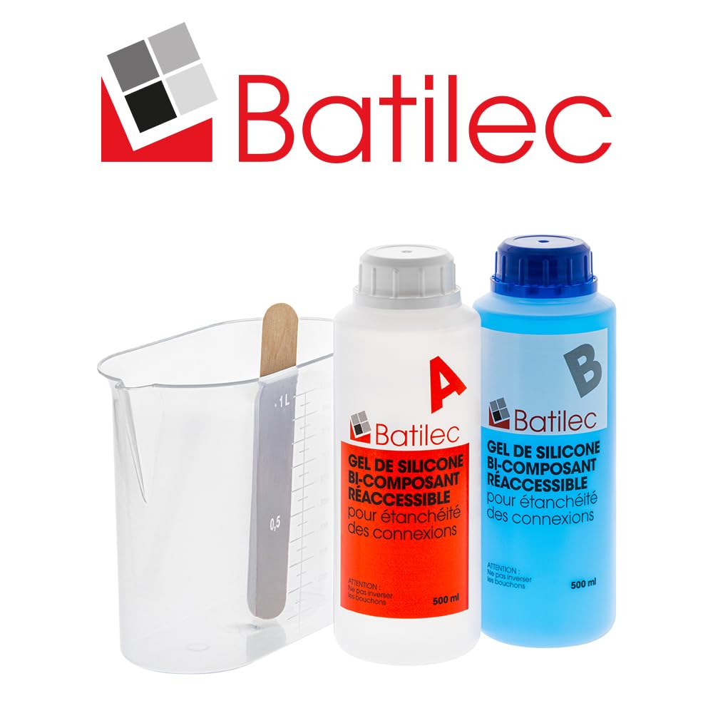 Gel Silicone Électrique 1L – Bi-Composant Auto-Nivelant – Étanchéité IP68 – Isolation Connexions & Boîtes de Dérivation – Résistant -60°C à +200°C – Transparent, Sans Solvant