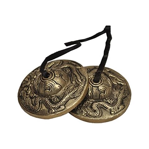 Dharma Store - Tibetan Yoga Meditation Cymbals Bell - Dragon Embossed Cover
