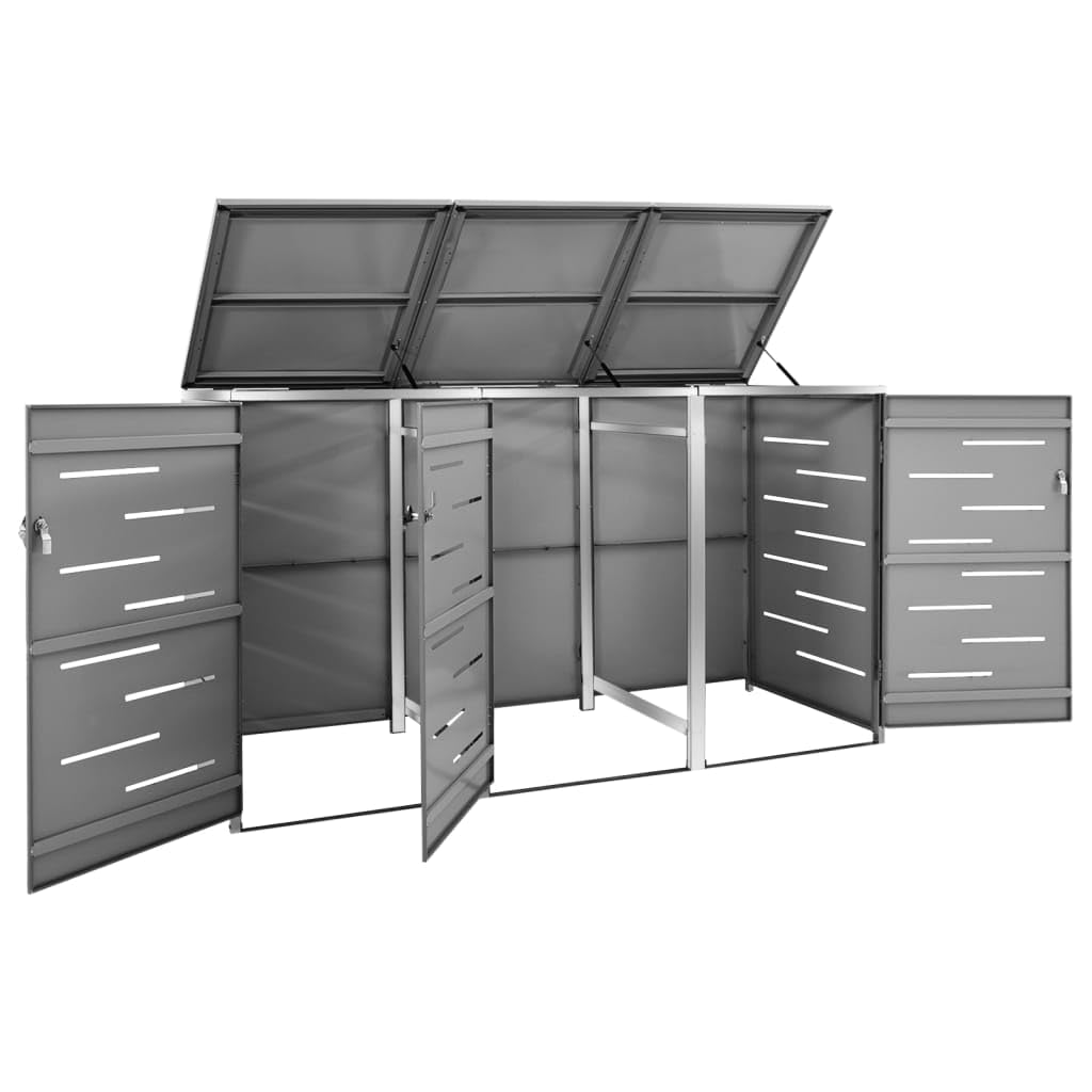 vidaXL Copribidone per Spazzatura Singolo 69x77,5x112,5cm Acciaio Inox