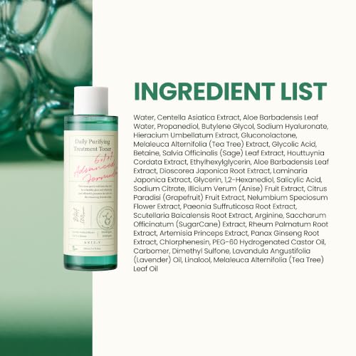 Image of AXIS-Y Daily Purifying Treatment Toner with Salicylic Acid & Centella Asiatica - Pore Minimizer, Oil Control & Blemish Treatment Face Exfoliator - Vegan Korean Skin Care BHA Toner - 200 ml